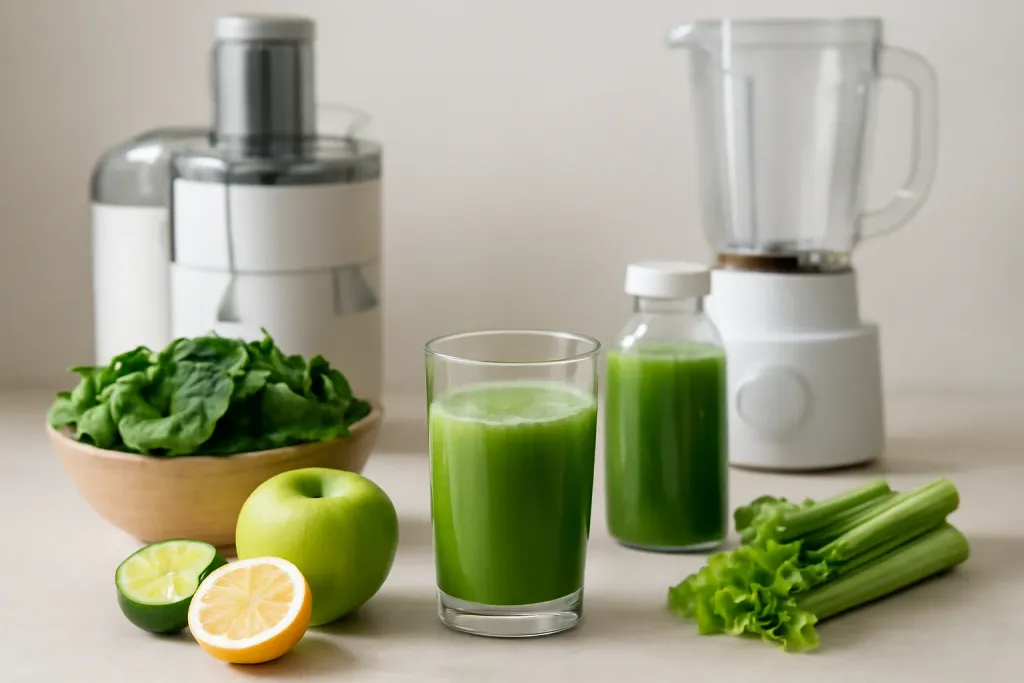 Photo illustrating first week of juicing