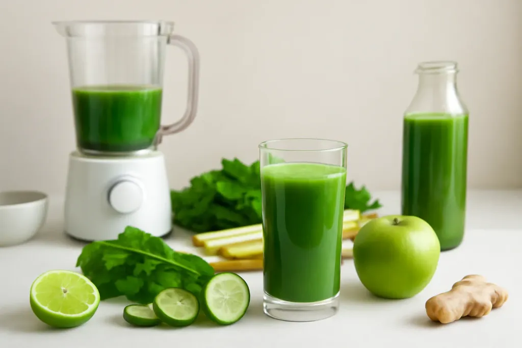 A second photo showing a related step or detail for ginger in green juice