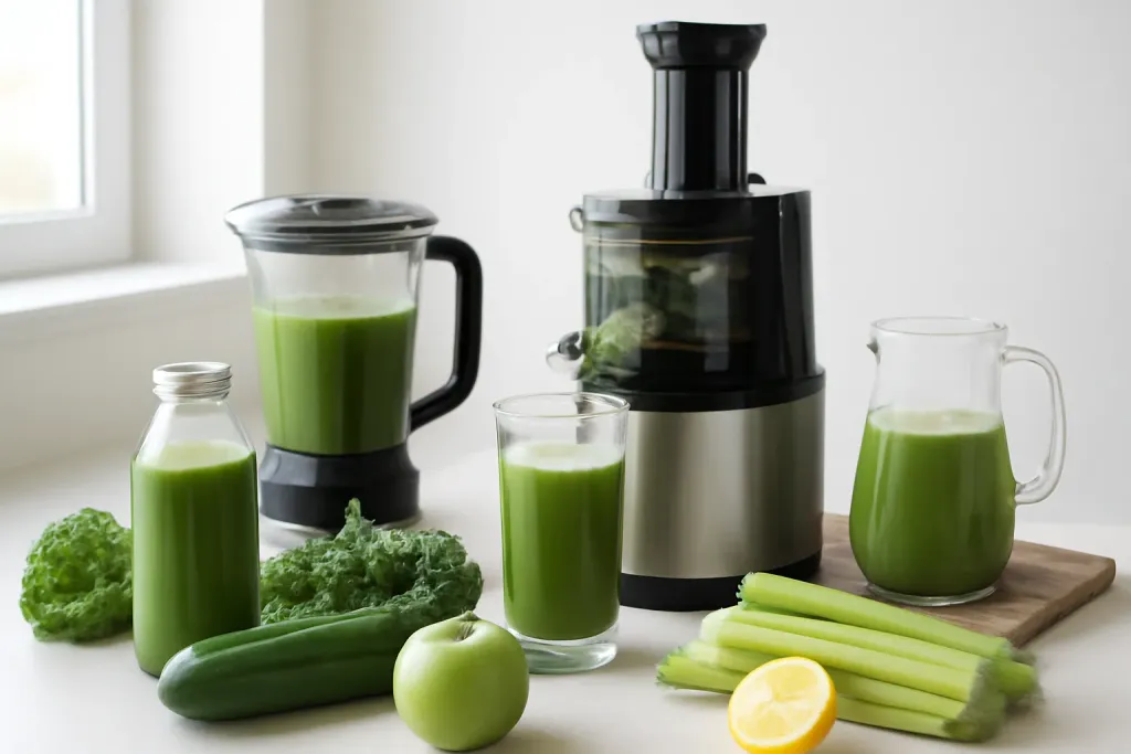 A second photo showing a related step or detail for masticating vs centrifugal juicer
