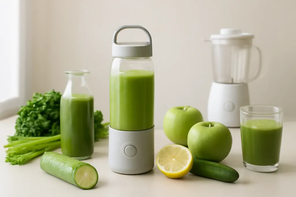 Photo illustrating portable blender for the gym
