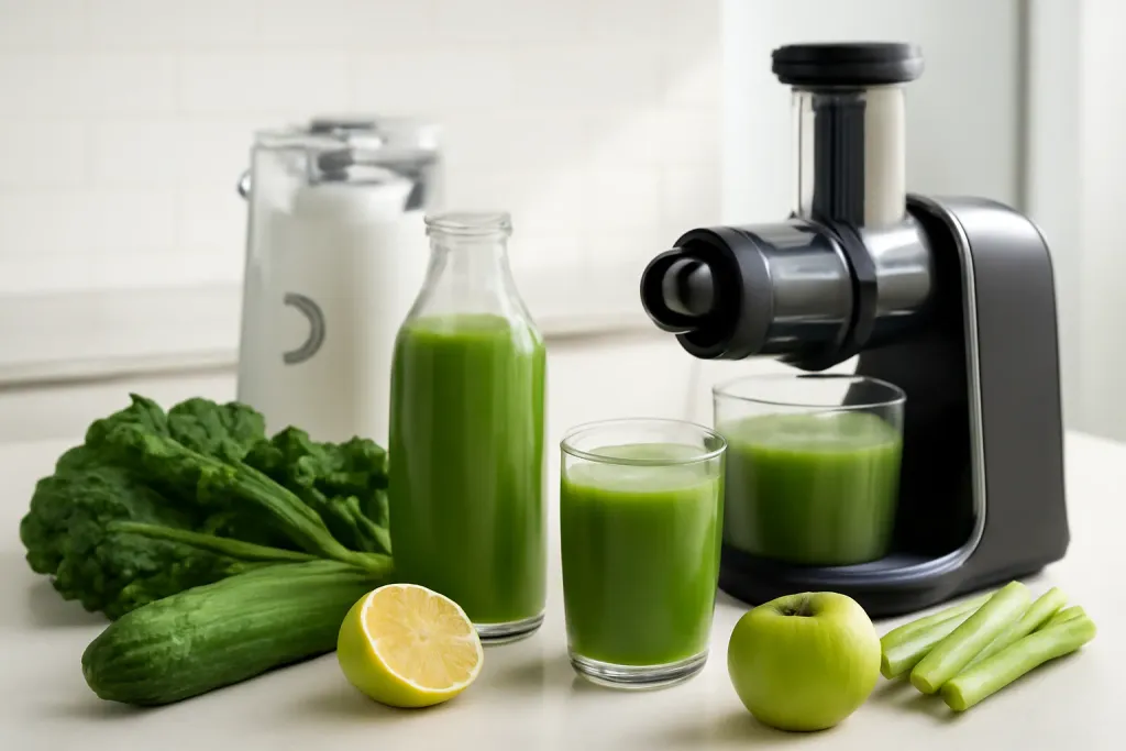 A second photo showing a related step or detail for vertical vs horizontal masticating juicer