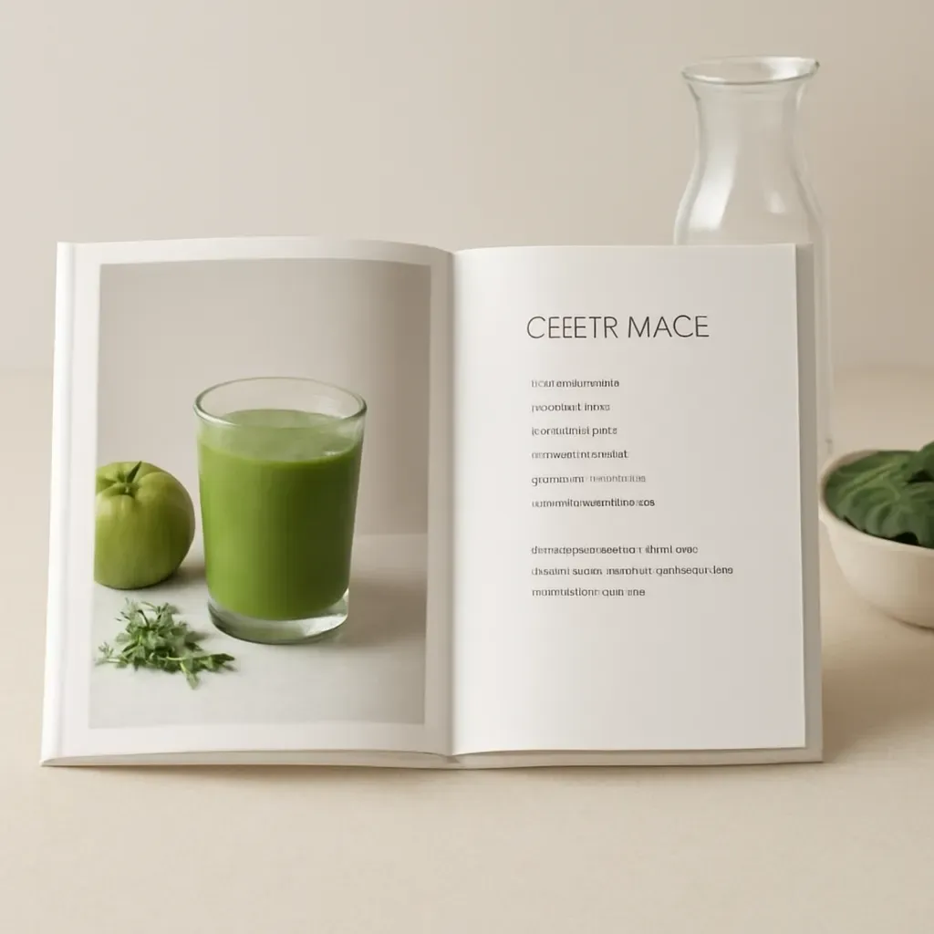Editorial illustration (not the exact linked listing) of beginner green juice recipe book