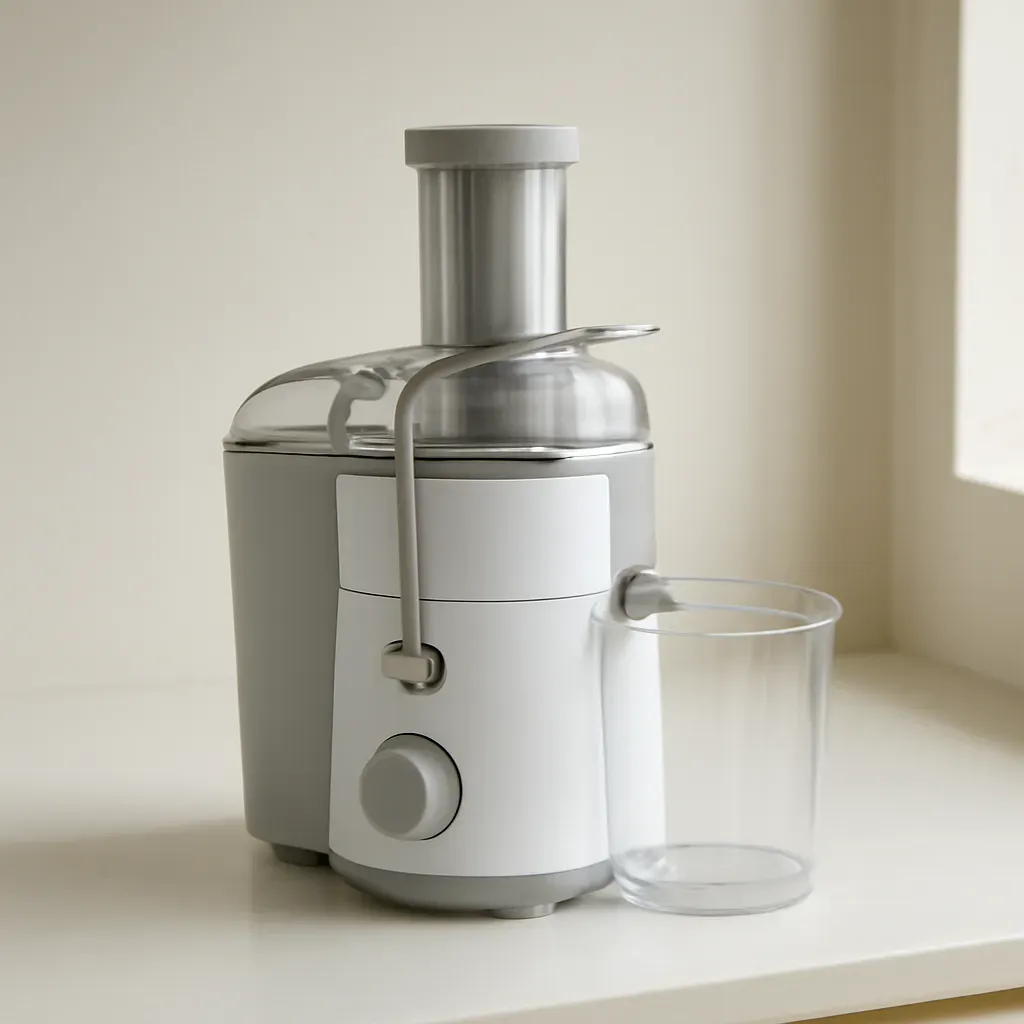 Editorial illustration (not the exact linked listing) of compact centrifugal juicer