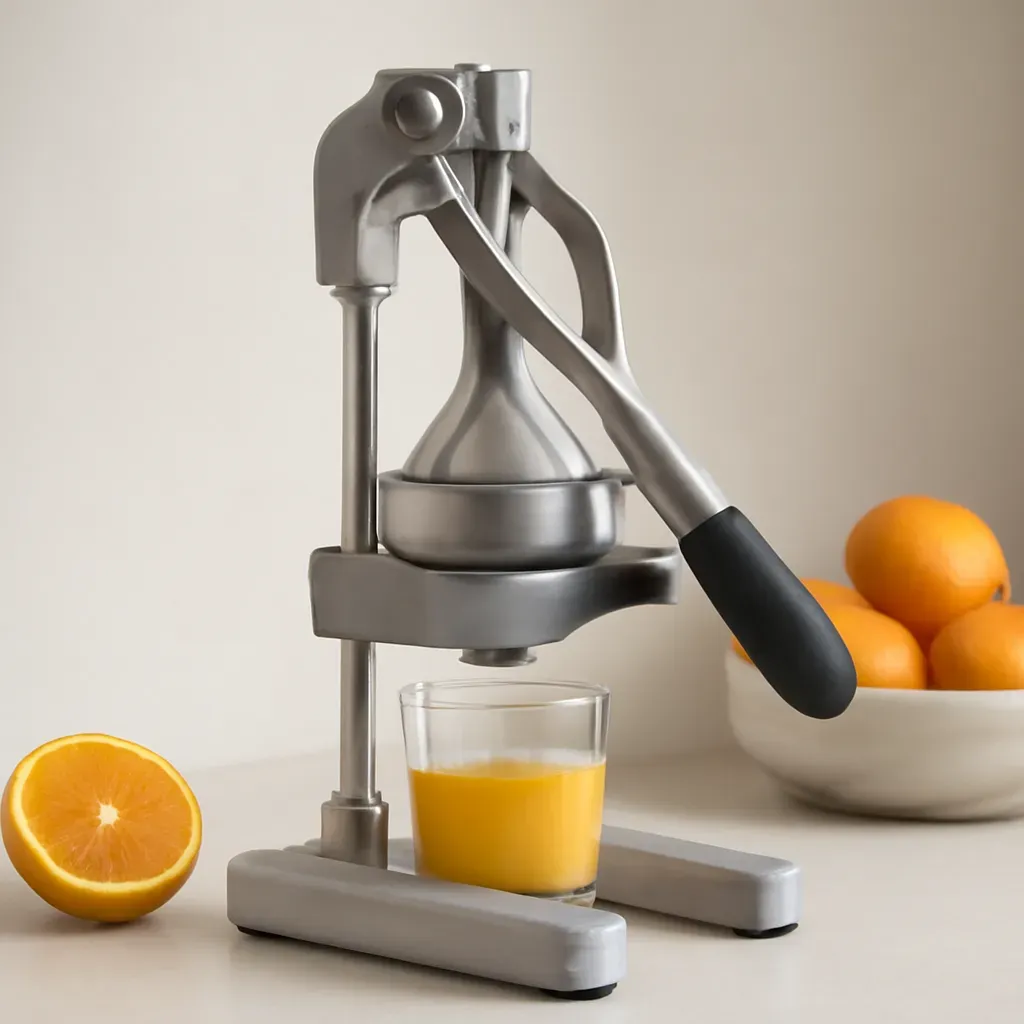 Editorial illustration (not the exact linked listing) of dual-stage extraction juicer