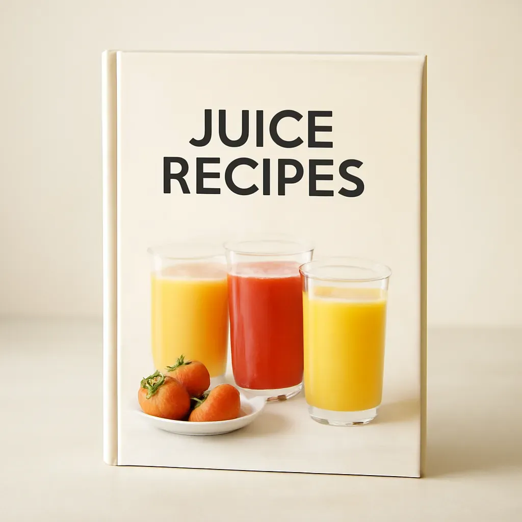 Editorial illustration (not the exact linked listing) of family-friendly juicing recipe book