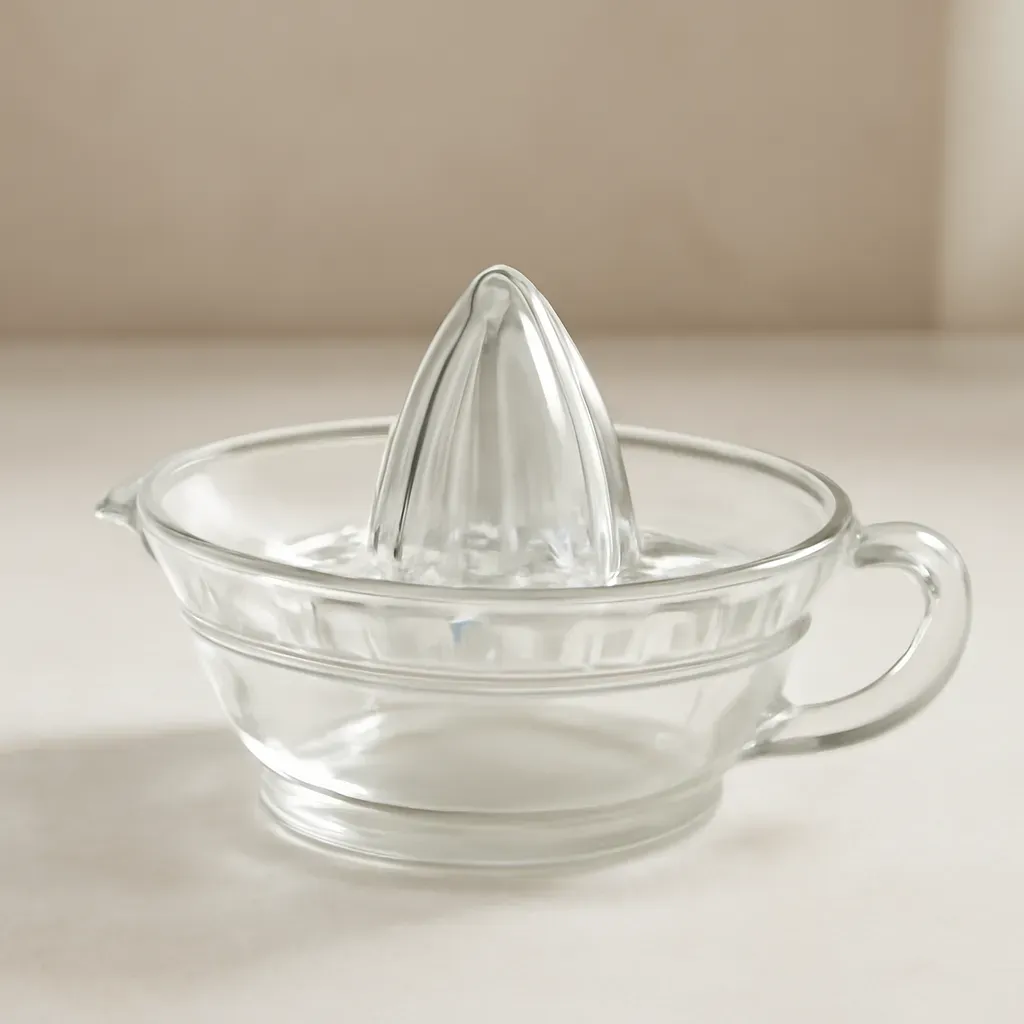 Editorial illustration (not the exact linked listing) of glass citrus reamer