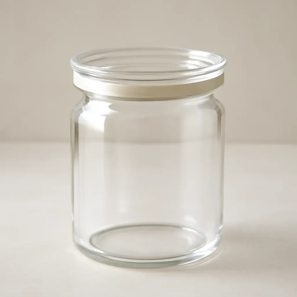 Editorial illustration (not the exact linked listing) of glass containers with silicone-gasket lids