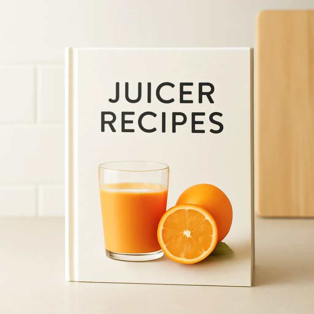 Editorial illustration (not the exact linked listing) of juicing-specific recipe book
