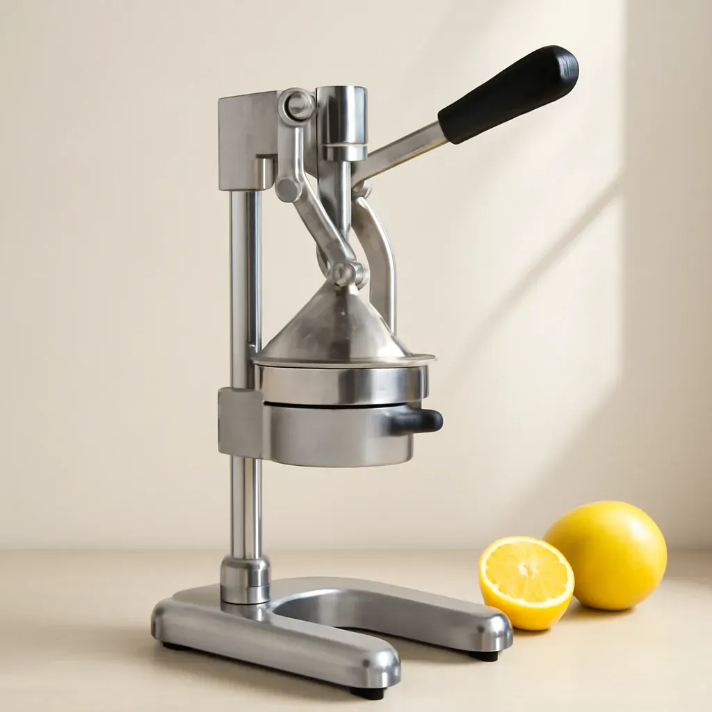 Editorial illustration (not the exact linked listing) of lever-press citrus juicer