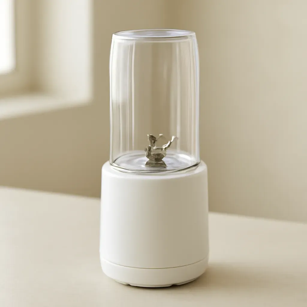Editorial illustration (not the exact linked listing) of portable blender with ice-crush blade