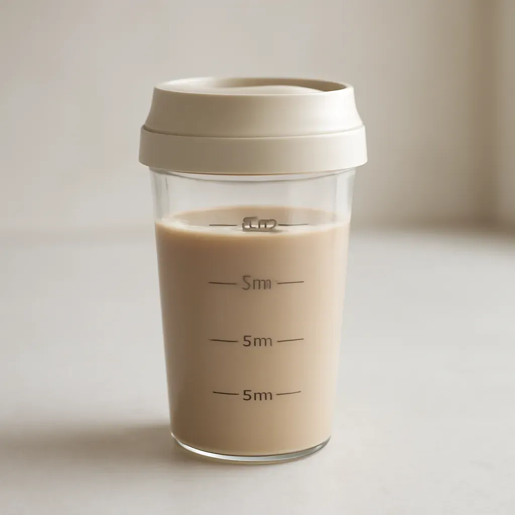 Editorial illustration (not the exact linked listing) of travel cup with measurement markings
