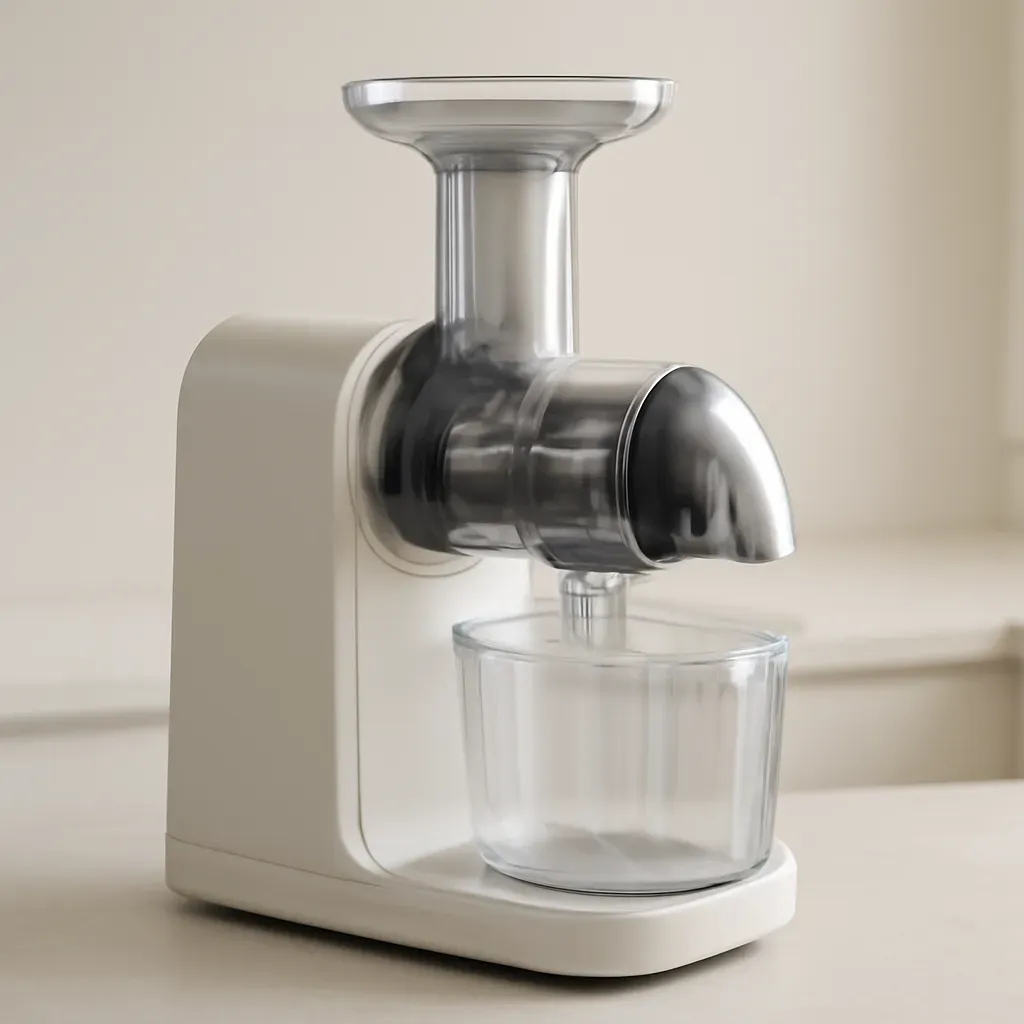 Editorial illustration (not the exact linked listing) of twin-gear masticating juicer