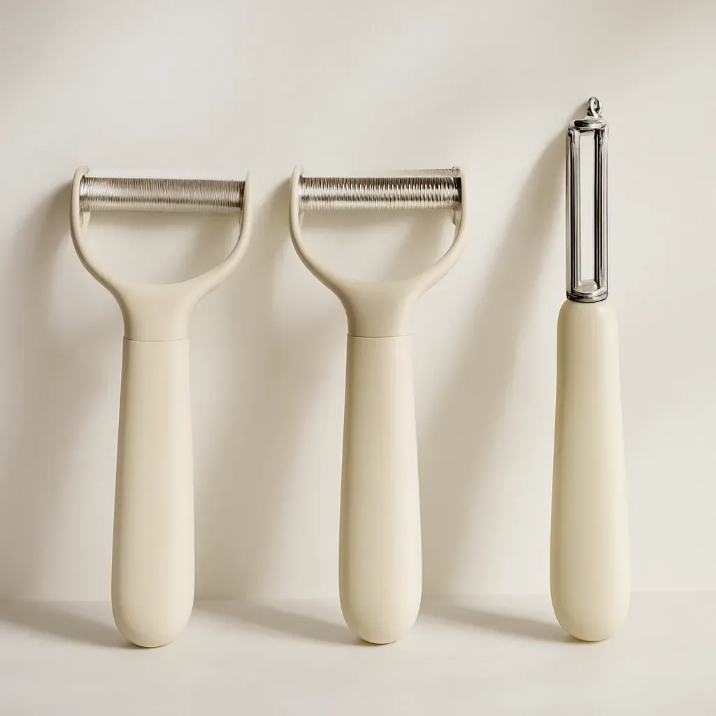Editorial illustration (not the exact linked listing) of vegetable peeler set